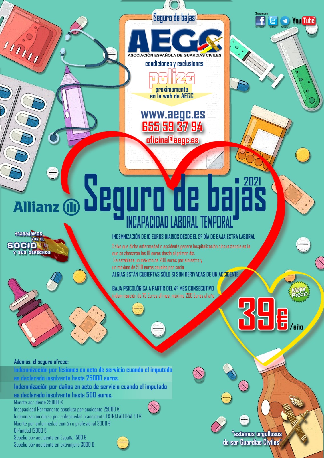 Cartel bajas