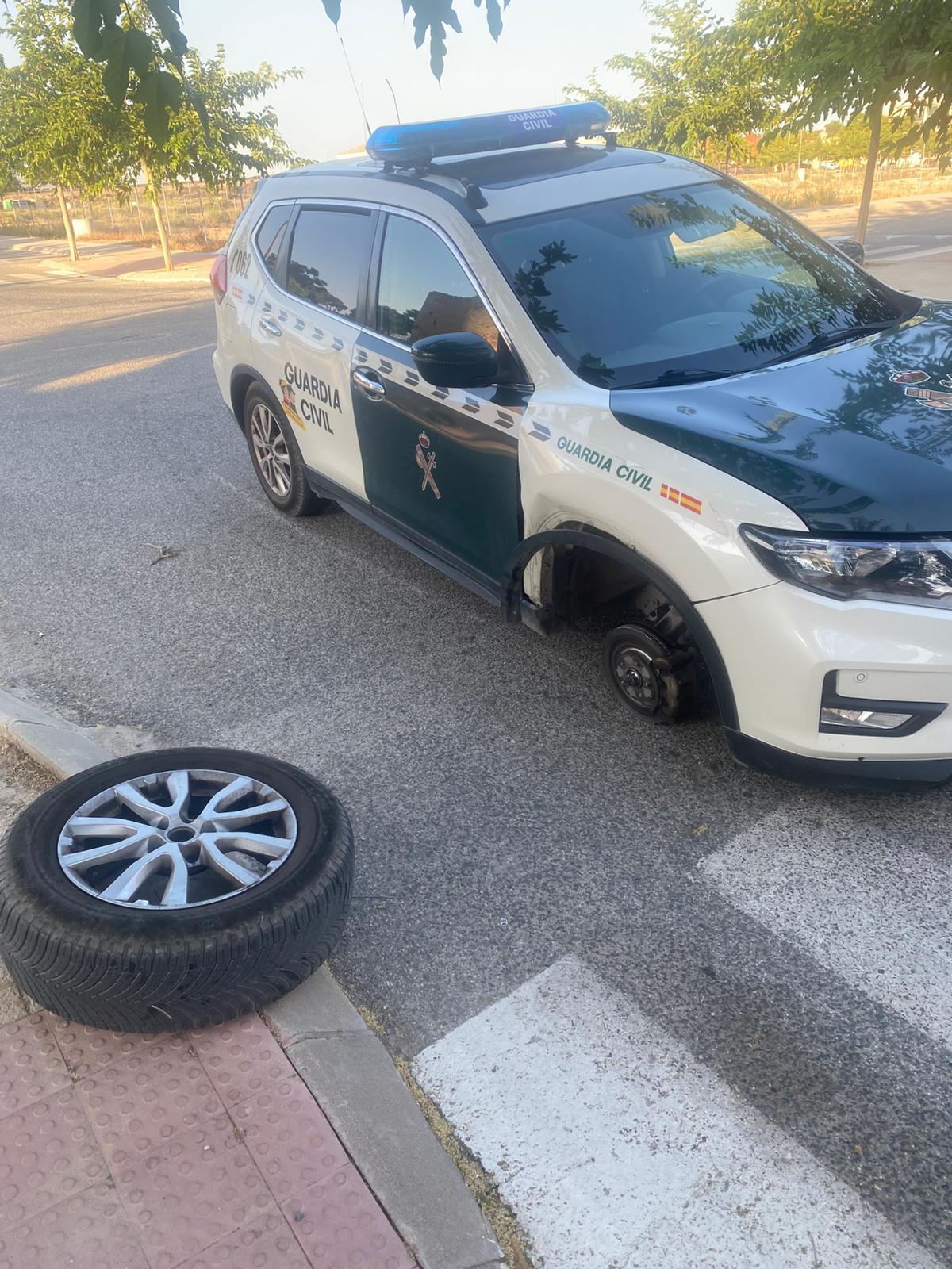 vehculo oficial de la Guardia Civil siniestrado por segunda vez